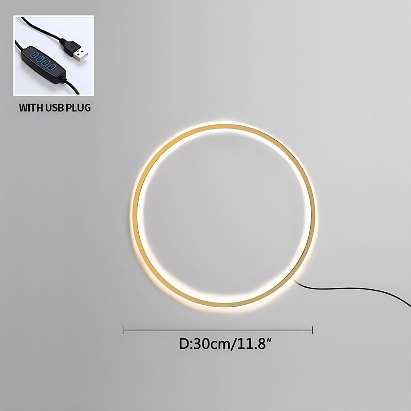 Circular LED Wall Light With Round Ring Design For Living Room