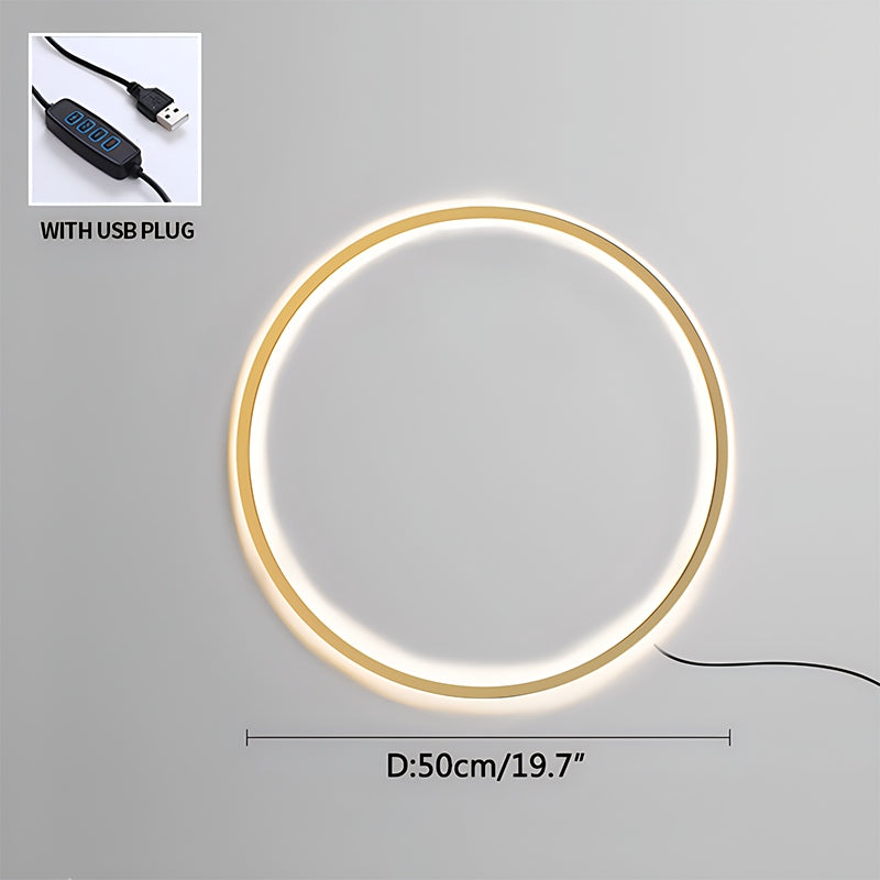 Circular LED Wall Light With Round Ring Design For Living Room