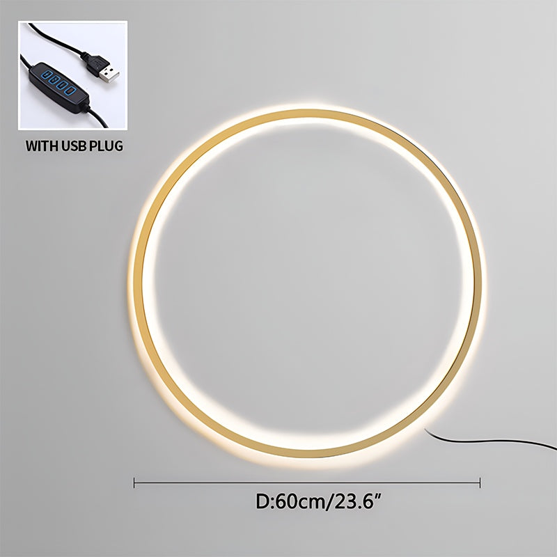 Circular LED Wall Light With Round Ring Design For Living Room