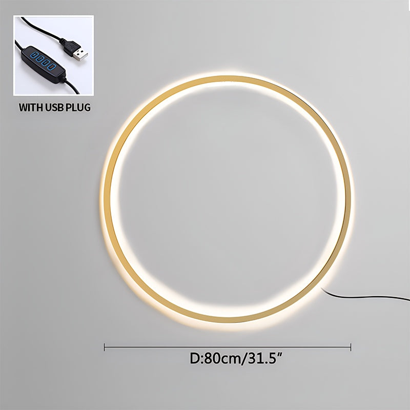 Circular LED Wall Light With Round Ring Design For Living Room