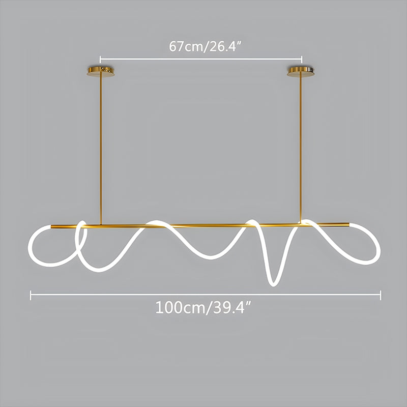 Pendellampe med lang slange for spisestue, moderne LED-armatur