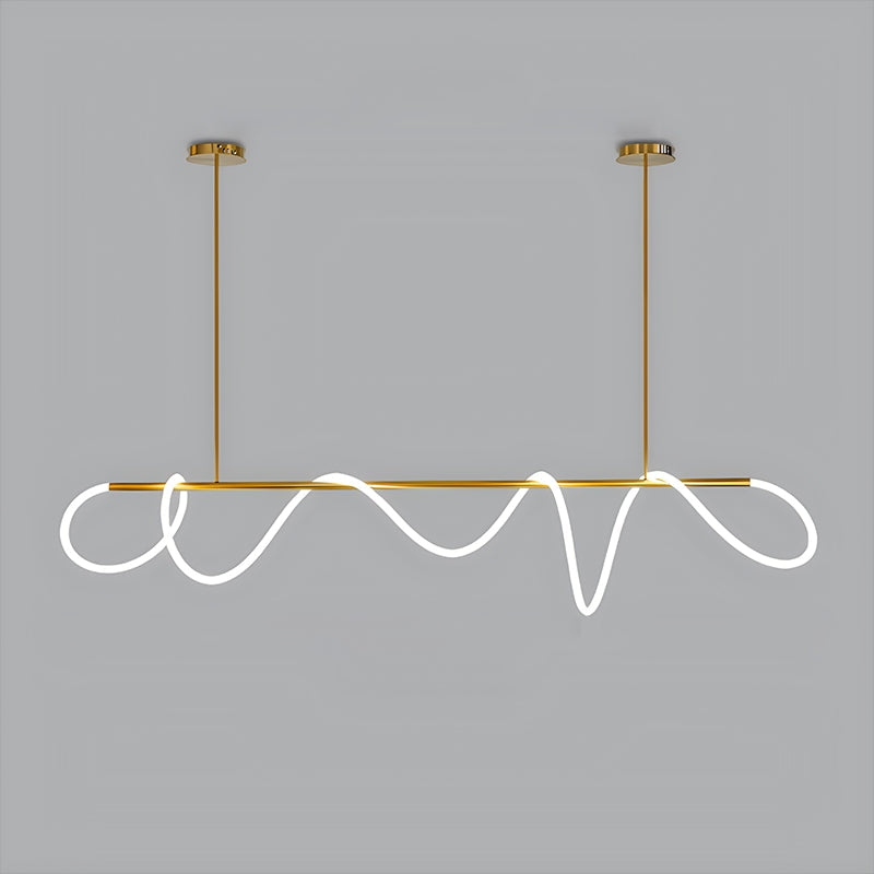 Pendellampe med lang slange for spisestue, moderne LED-armatur