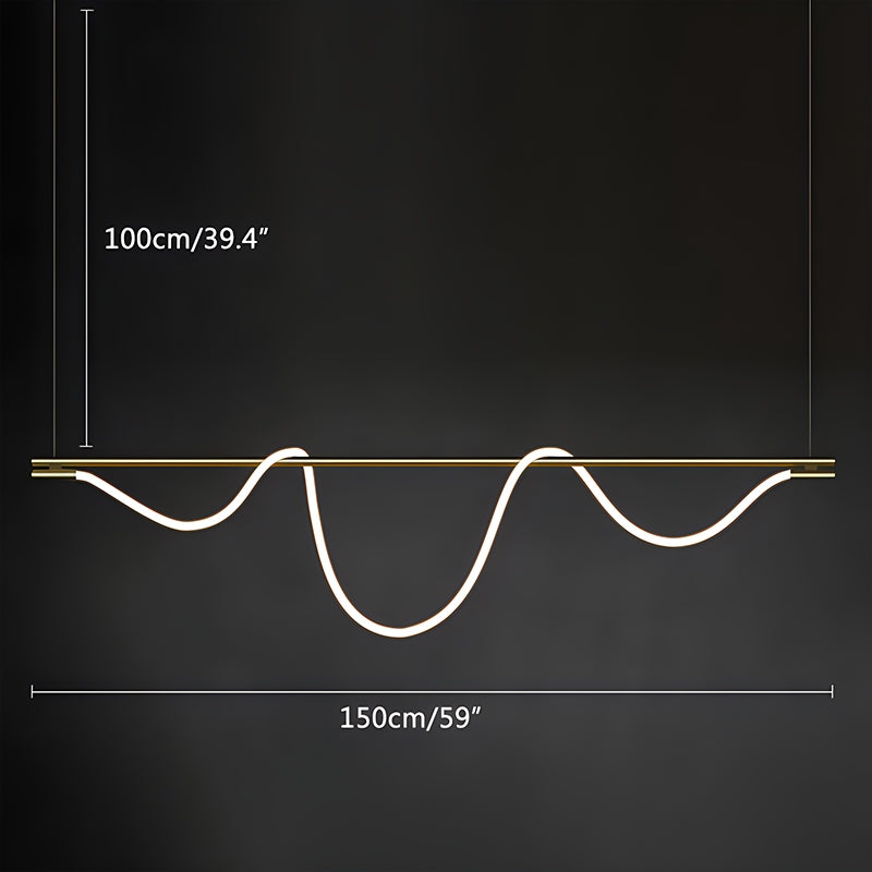 Pendellampe med lang slange for spisestue, moderne LED-armatur