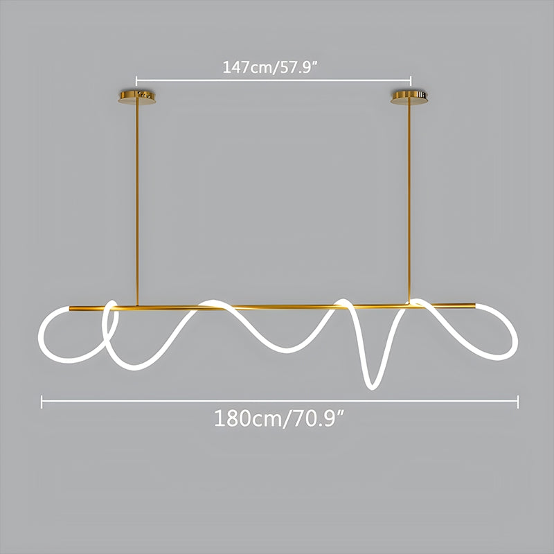 Pendellampe med lang slange for spisestue, moderne LED-armatur