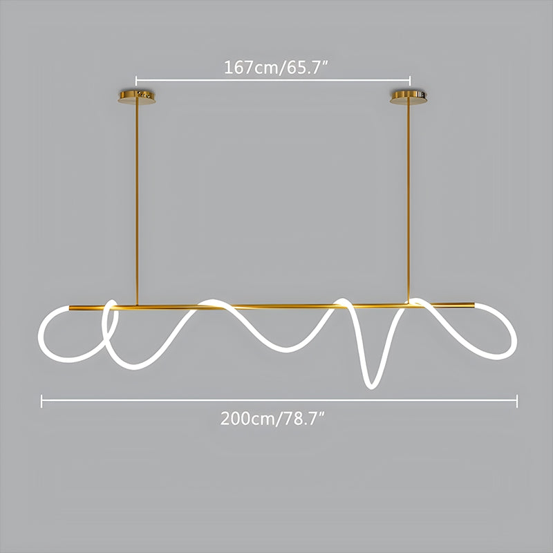 Pendellampe med lang slange for spisestue, moderne LED-armatur