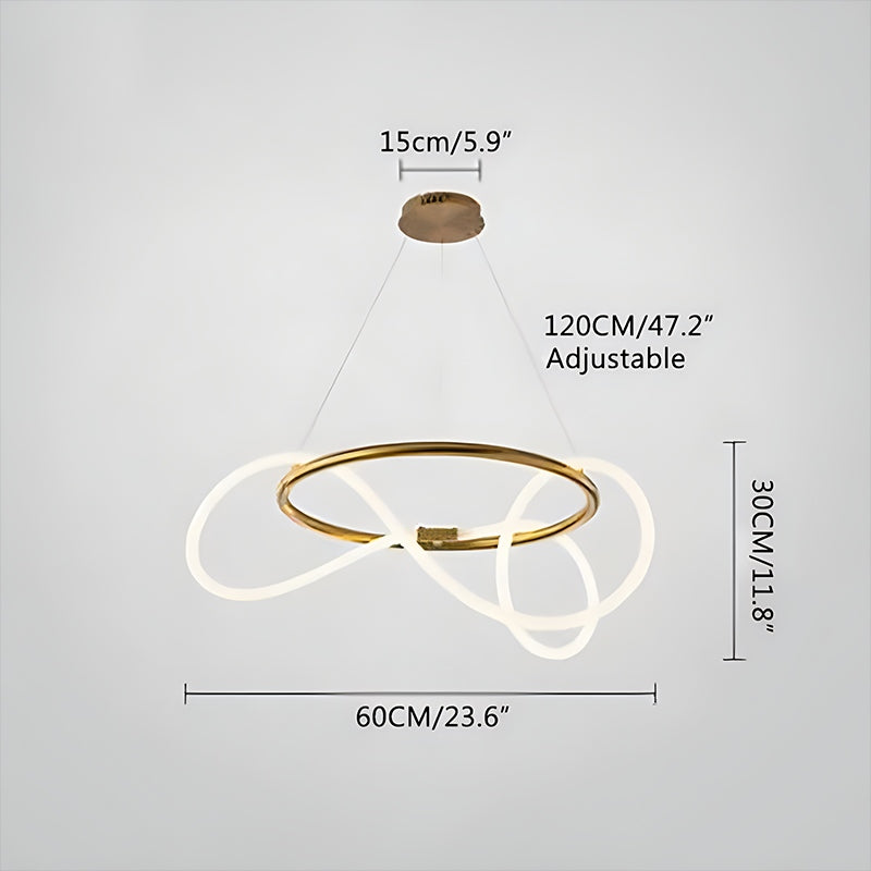 Pendellampe med lang slange for spisestue, moderne LED-armatur