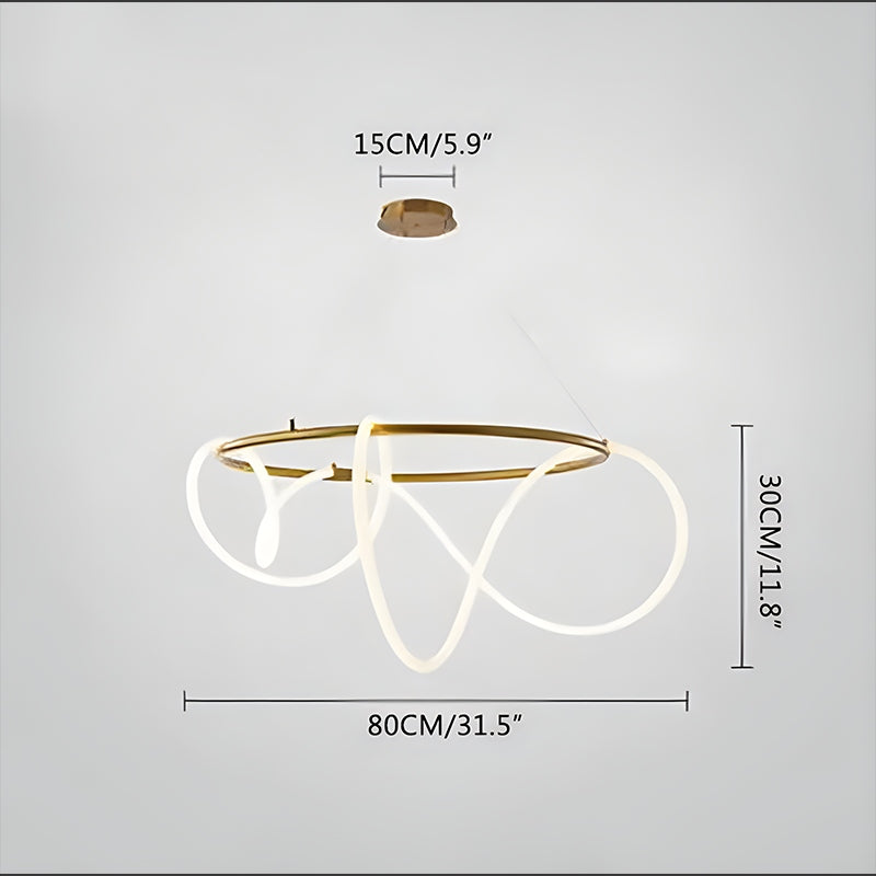 Pendellampe med lang slange for spisestue, moderne LED-armatur