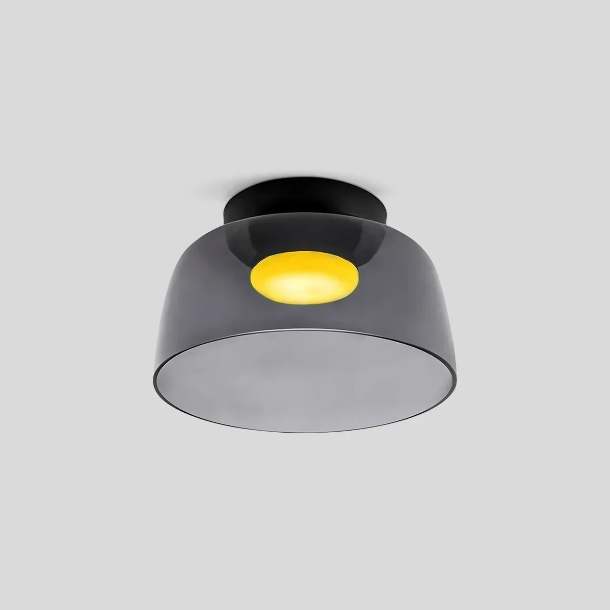 Cozy Bedroom Ceiling Fixture With Colored Glass Glow