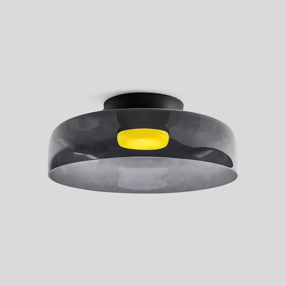 Cozy Bedroom Ceiling Fixture With Colored Glass Glow