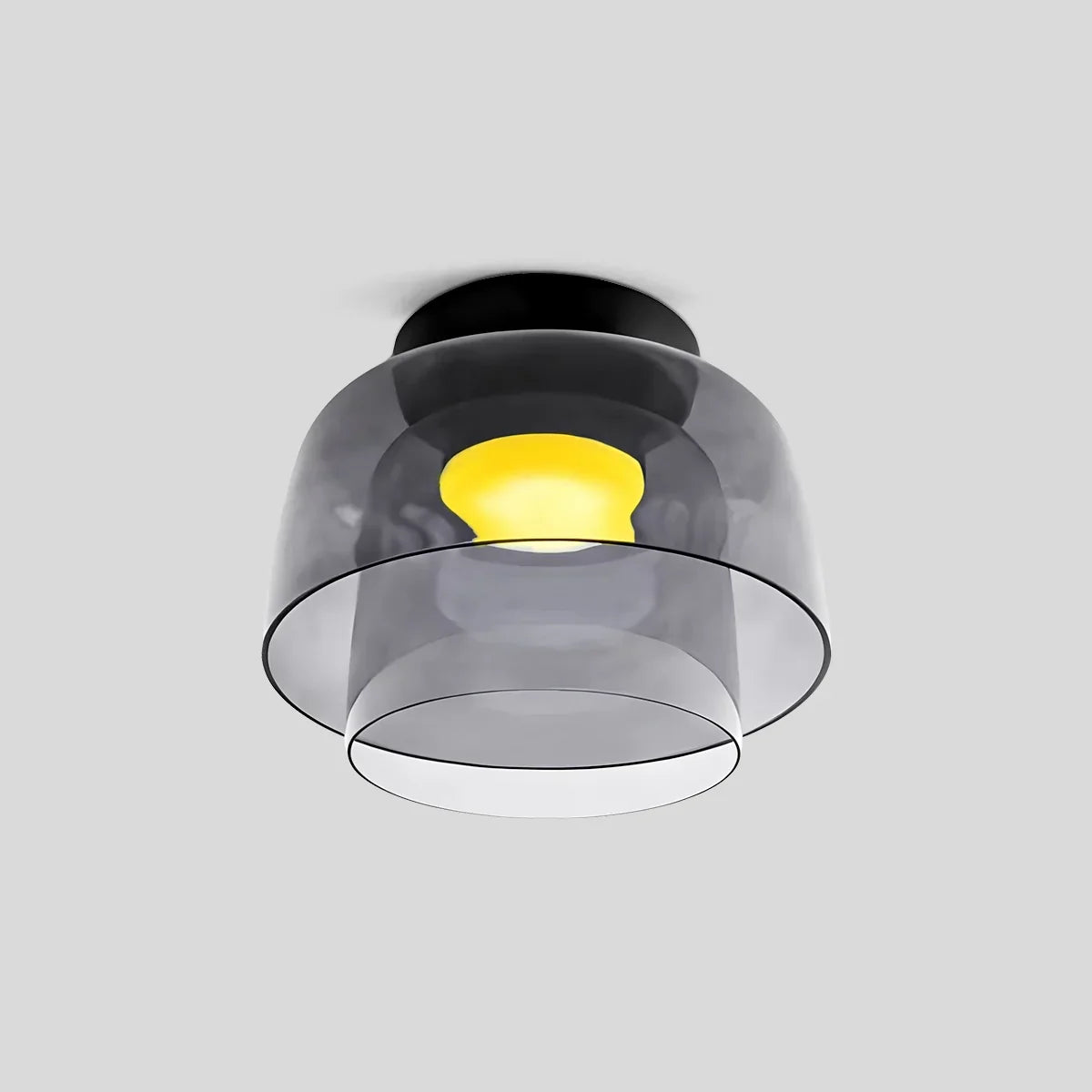 Cozy Bedroom Ceiling Fixture With Colored Glass Glow