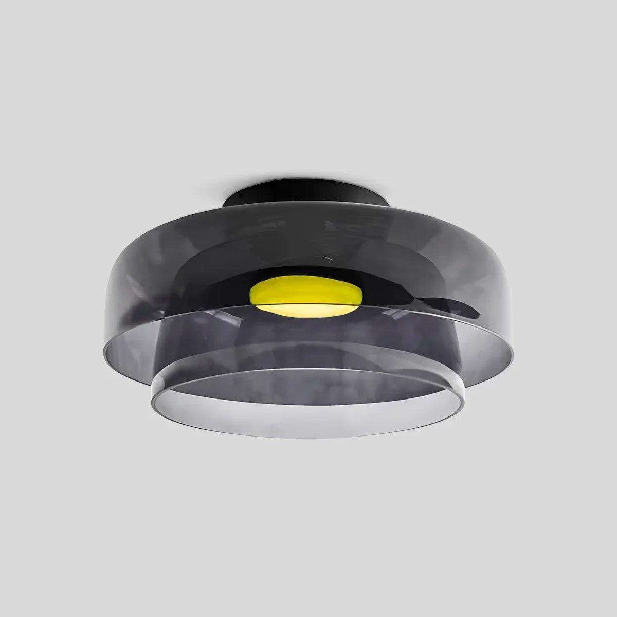 Cozy Bedroom Ceiling Fixture With Colored Glass Glow