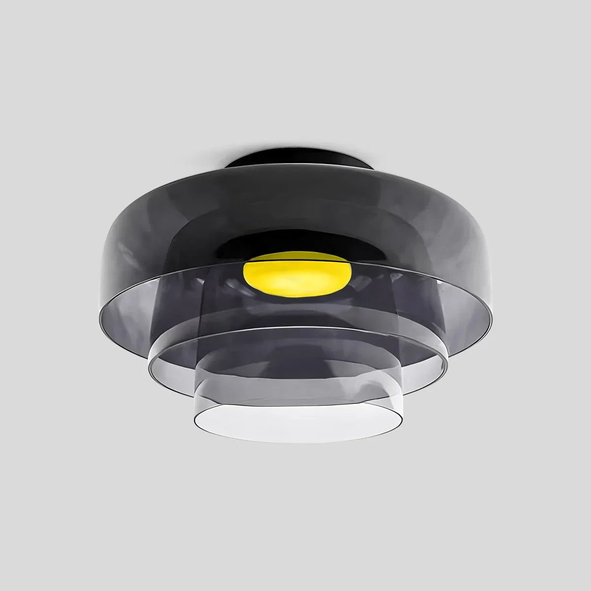 Cozy Bedroom Ceiling Fixture With Colored Glass Glow