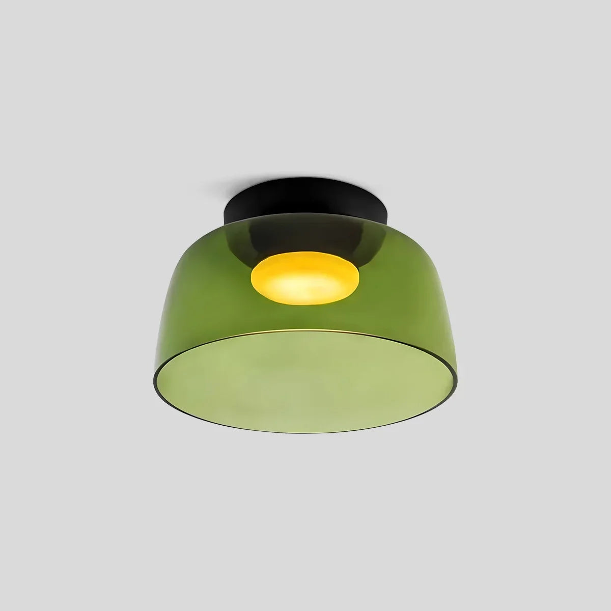 Cozy Bedroom Ceiling Fixture With Colored Glass Glow