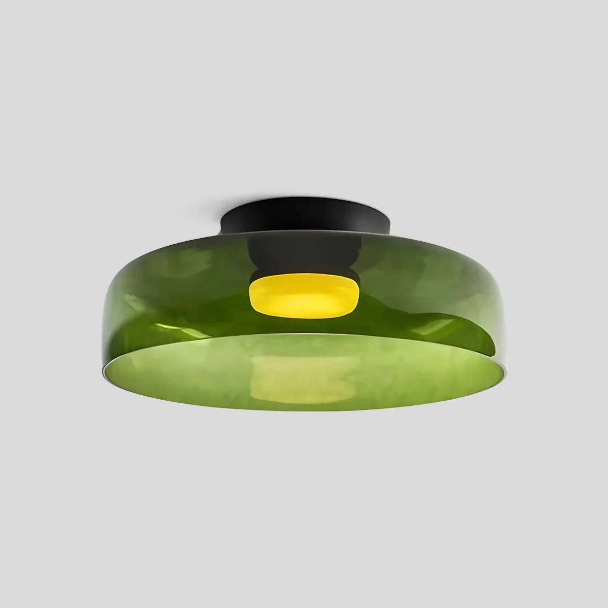 Cozy Bedroom Ceiling Fixture With Colored Glass Glow