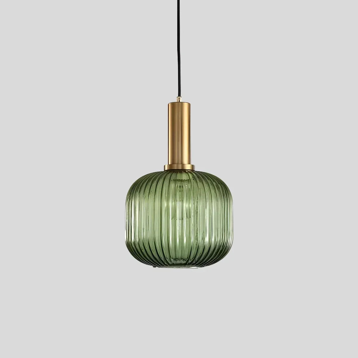 Nordic Glass Pendant Light With Striped Shade Design