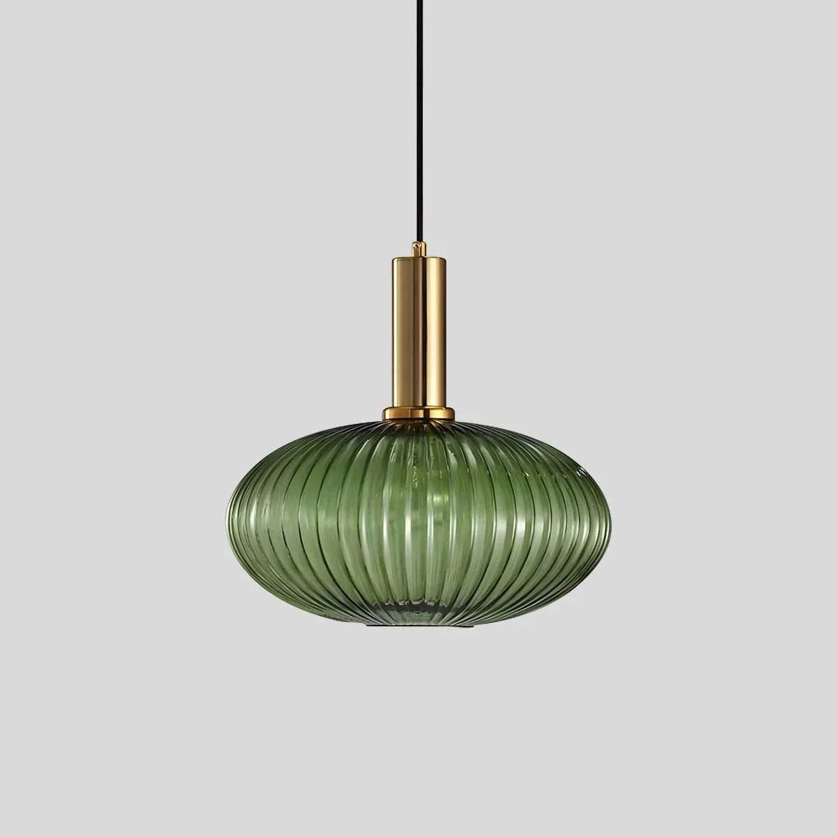 Nordic Glass Pendant Light With Striped Shade Design