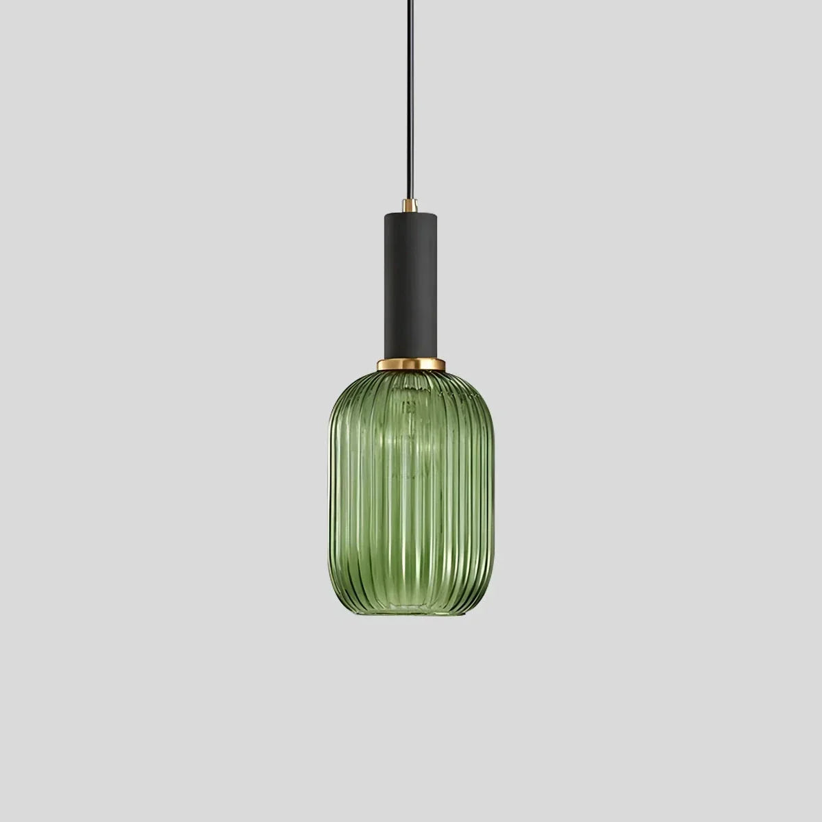 Nordic Glass Pendant Light With Striped Shade Design