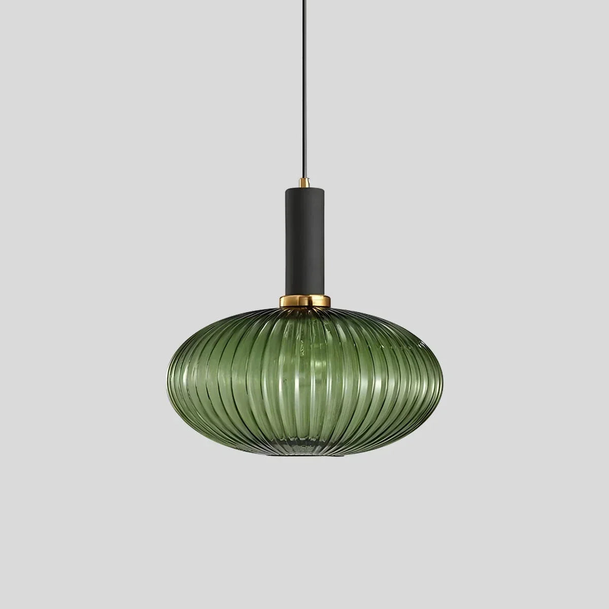 Nordic Glass Pendant Light With Striped Shade Design