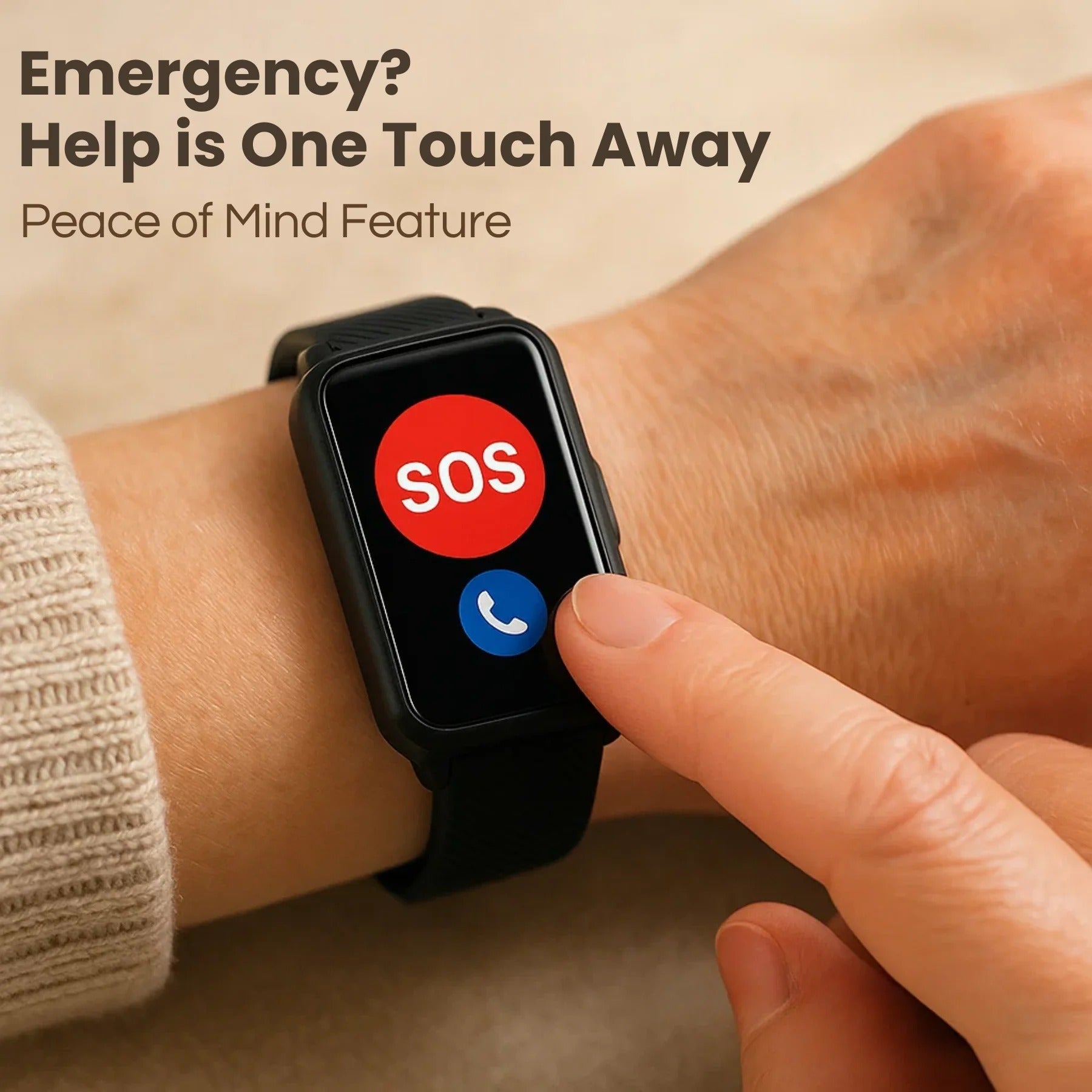 Chytré hodinky Guardian Watch Senior s detekcí pádu a GPS sledováním