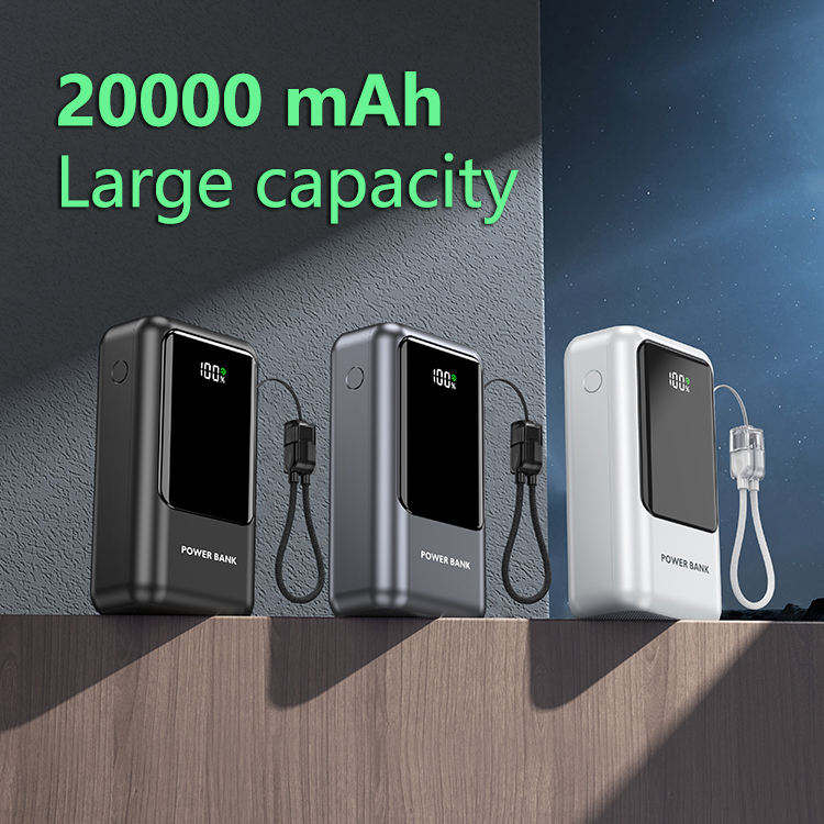 10000mAh kapacitású power bank digitális kijelzővel és gyorstöltéssel USB-eszközökhöz