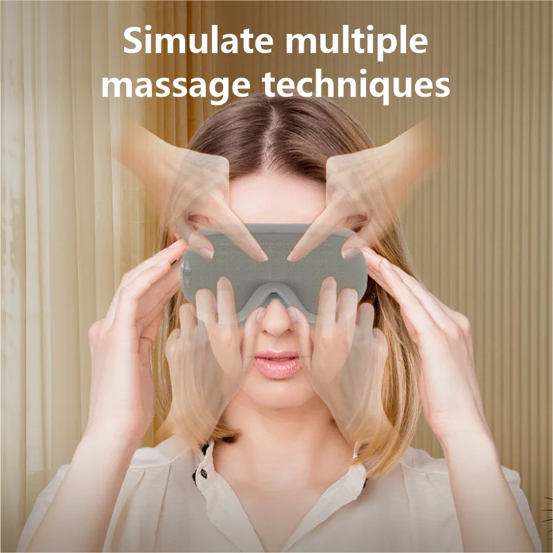 IntelliRelax V-formet øjenmassager med varm komprimering og lufttryk, bærbar øjenpleje
