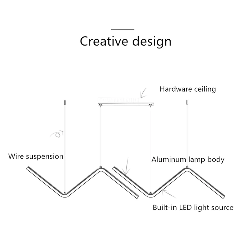 Lustră suspendată Lirana Modern Wave cu stil contemporan de designer