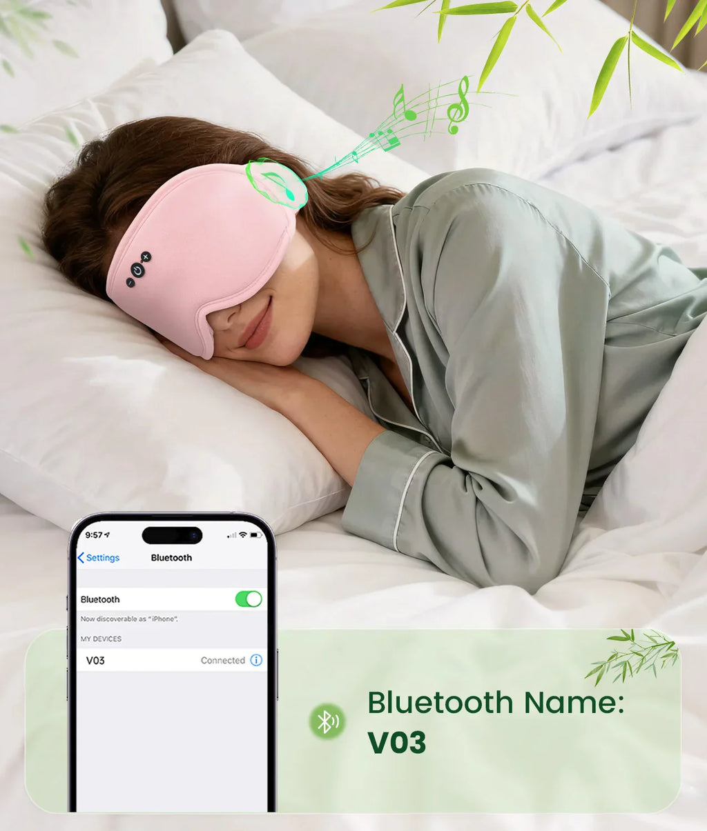 Maschera per gli occhi Serene Sleep con Bluetooth 5.4 e design 3D per il blocco della luce