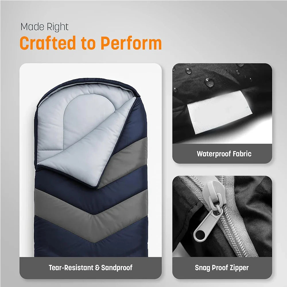 AirPack Sleeper Inflatable Sleeping Bag With Built In Pad And Pillow For Camping Comfort - Ormexis