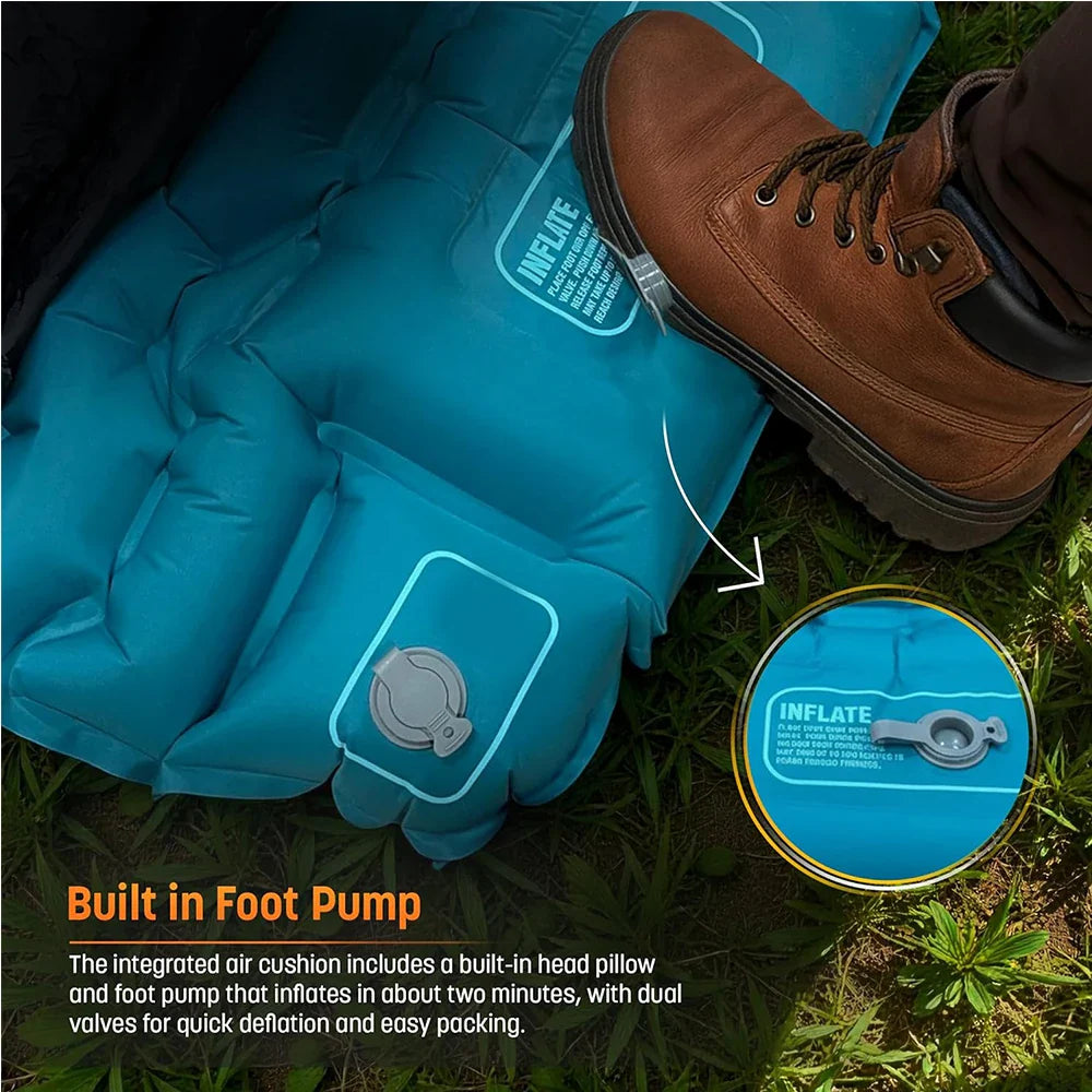 AirPack Sleeper Inflatable Sleeping Bag With Built In Pad And Pillow For Camping Comfort - Ormexis