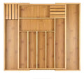 EcoCraft Bamboo Organizer For Drawers With Adjustable Compartments