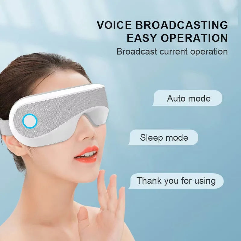 Détente et Revitalisation : Masque de Massage Oculaire Rechargeable USB avec Chauffage Sans Fil et Vibration