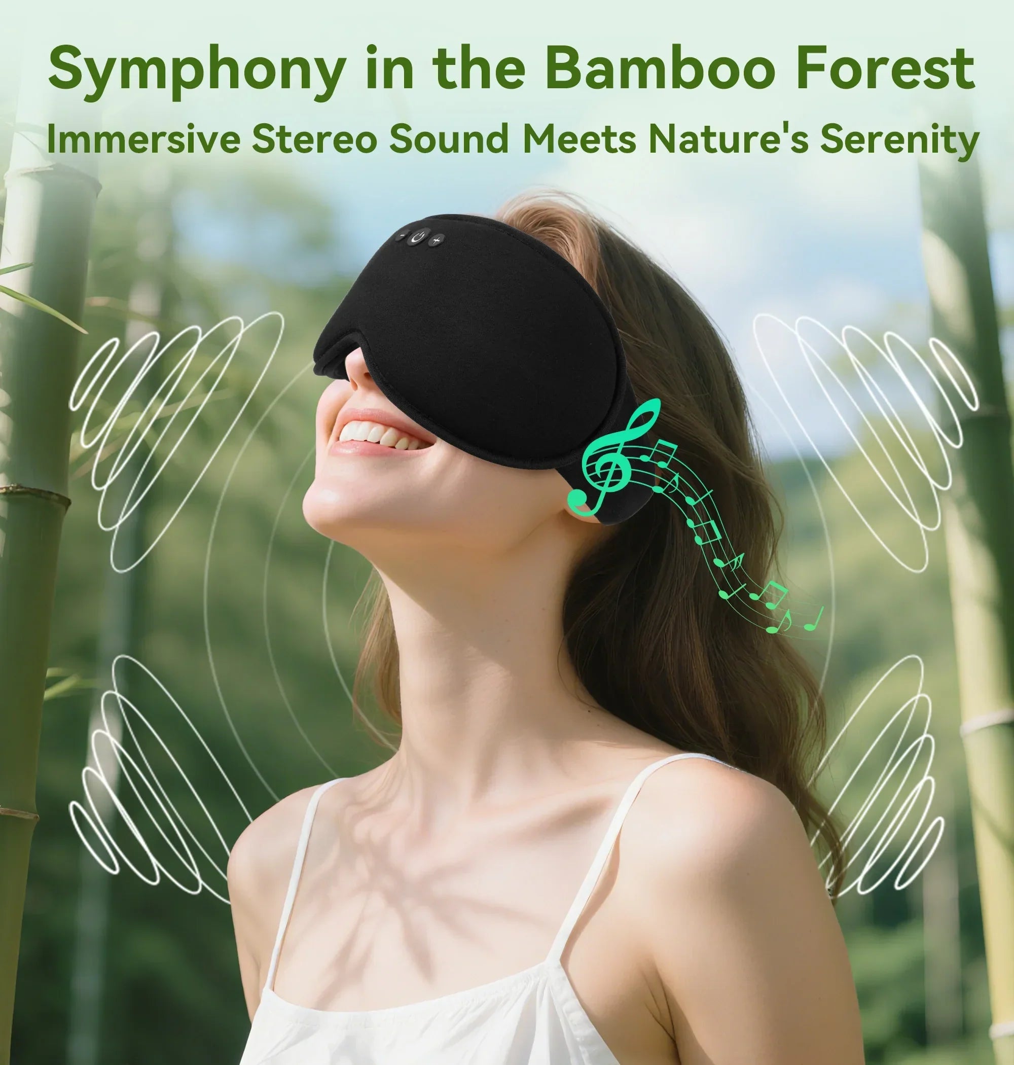 Maschera per gli occhi Serenity Sleep 3D con Bluetooth, blocco della luce e riproduzione musicale