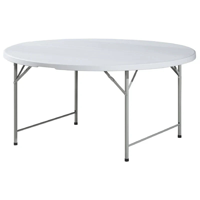 Mesa plegable de HDPE redonda de 4 pies, diseño portátil para uso interior y exterior