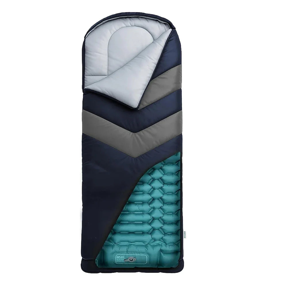 AirPack Sleeper Inflatable Sleeping Bag With Built In Pad And Pillow For Camping Comfort - Ormexis