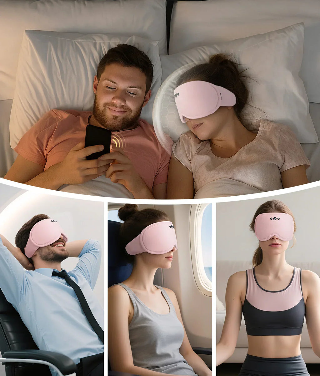 Maschera per gli occhi Serene Sleep con Bluetooth 5.4 e design 3D per il blocco della luce