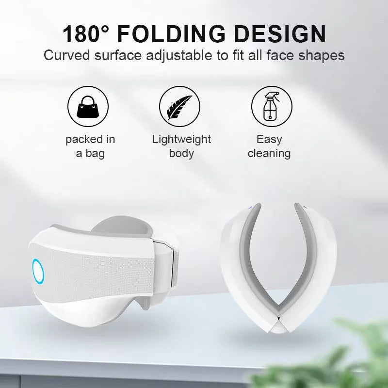Détente et Revitalisation : Masque de Massage Oculaire Rechargeable USB avec Chauffage Sans Fil et Vibration