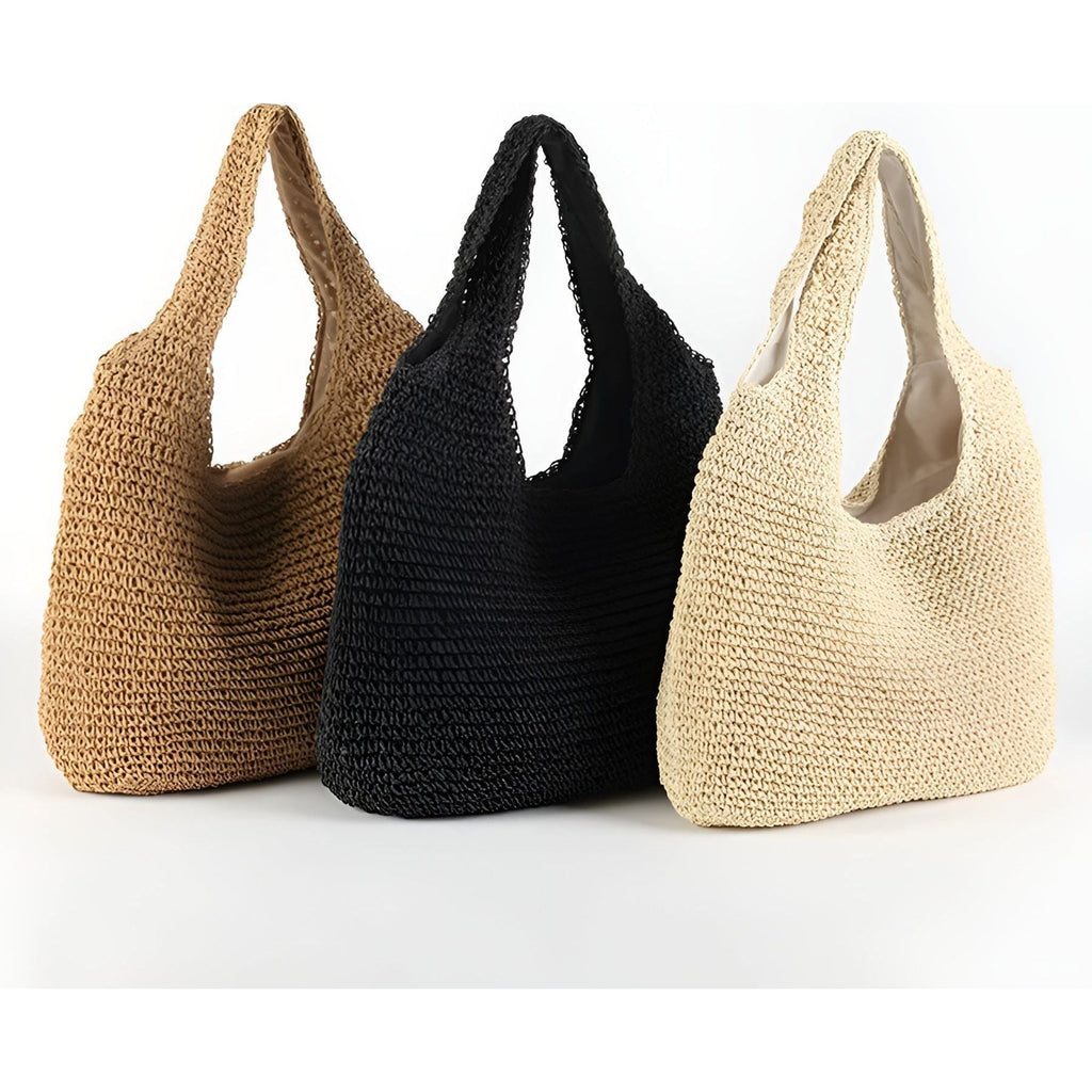 Borsa a mano in paglia da donna Lisele con ampio spazio per uno stile estivo