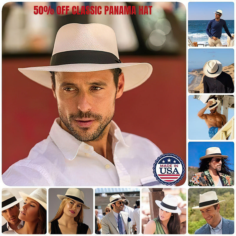 Handcrafted Panama Straw Hat With UPF Fifty Sun Shield, Lightweight Summer Style