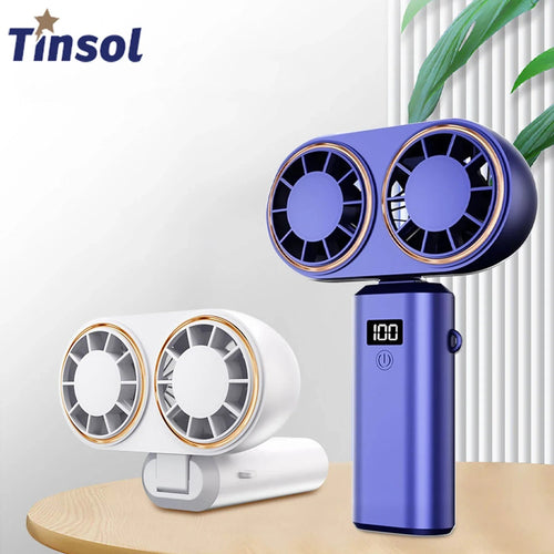 AerisCool draagbare ventilator met dubbele koeling en vijf snelheidsstanden, draagbare reisventilator Ormexis