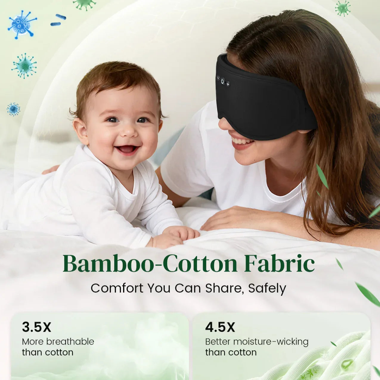 Maschera per gli occhi wireless Serenity Collection con Bluetooth 5.4 per un sonno riposante