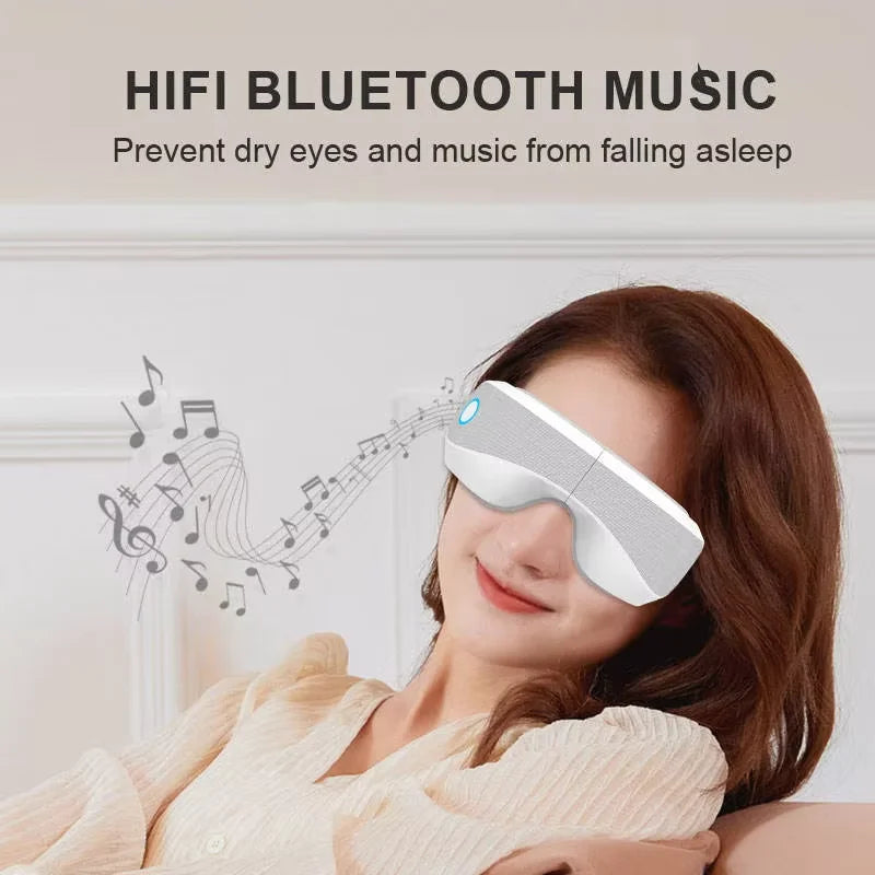 Détente et Revitalisation : Masque de Massage Oculaire Rechargeable USB avec Chauffage Sans Fil et Vibration