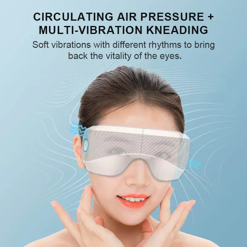Détente et Revitalisation : Masque de Massage Oculaire Rechargeable USB avec Chauffage Sans Fil et Vibration