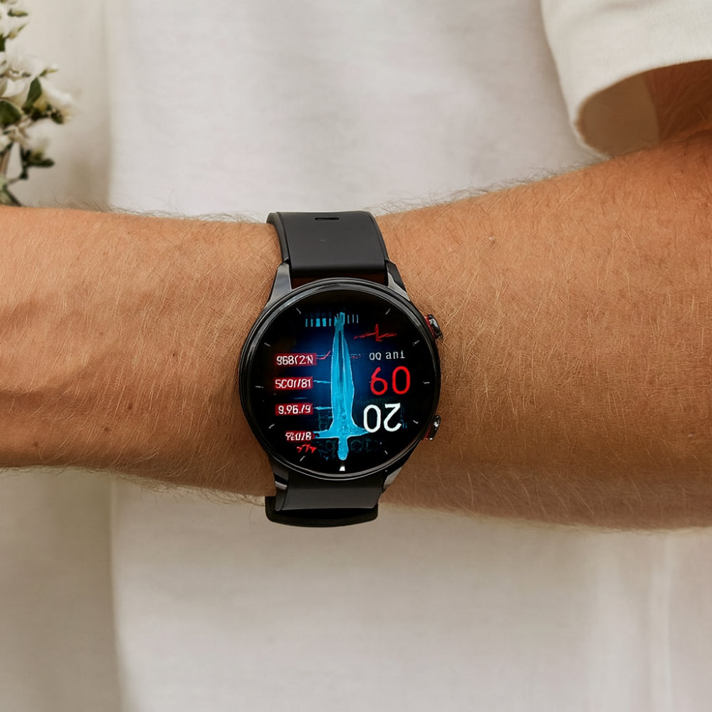 שעון חכם למעקב בריאות עם ניטור ECG לבריאות יומיומית ועיצוב עמיד למים
