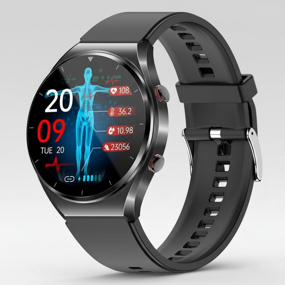 שעון חכם למעקב בריאות עם ניטור ECG לבריאות יומיומית ועיצוב עמיד למים