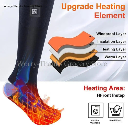 Vyhřívané ponožky HeatWear s dobíjecí baterií pro pohodlí venku Ormexis