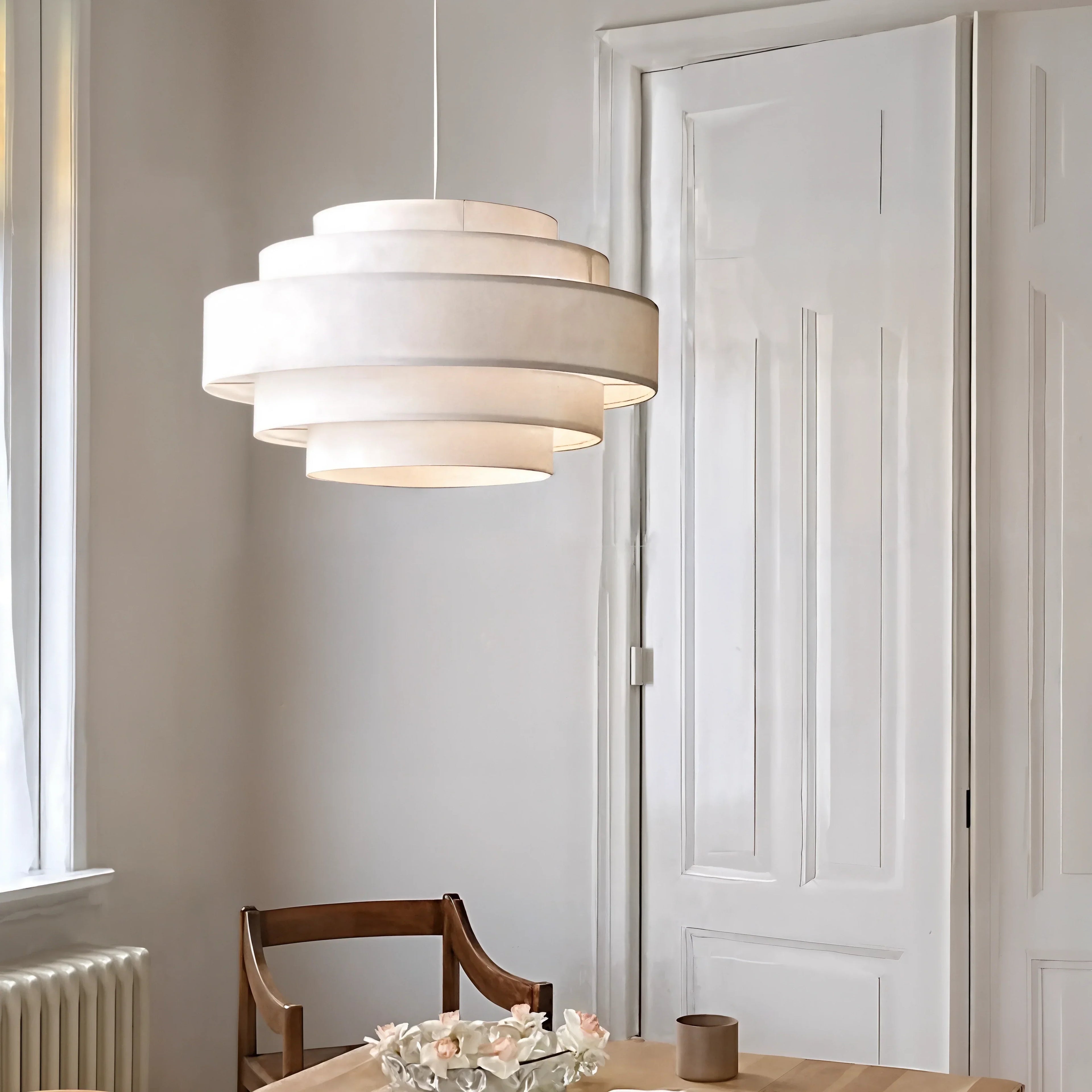 Plafonnier spirale textile moderne HelixDesign pour espaces de vie