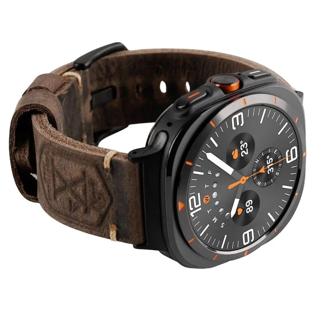 Bracelet en cuir vintage pour Samsung Watch Ultra, pour une élégance quotidienne