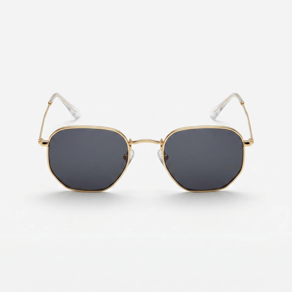 Hexagonal Geometric Metal Sunglasses -  Reducing Bright Glare - Ormexis