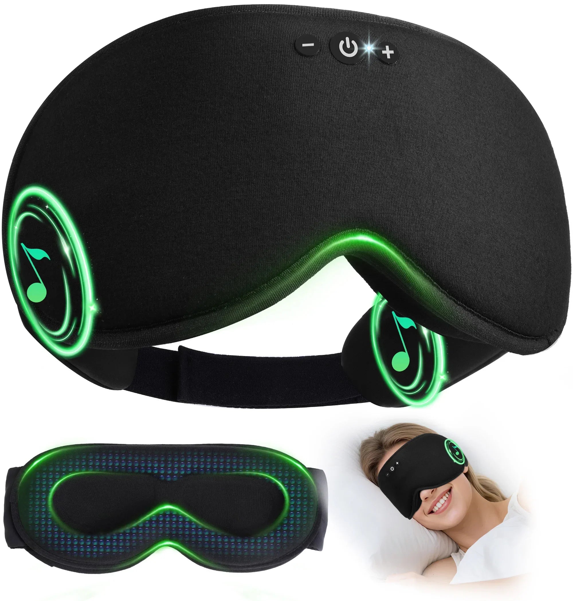 Maschera per gli occhi Serenity Sleep 3D con Bluetooth, blocco della luce e riproduzione musicale