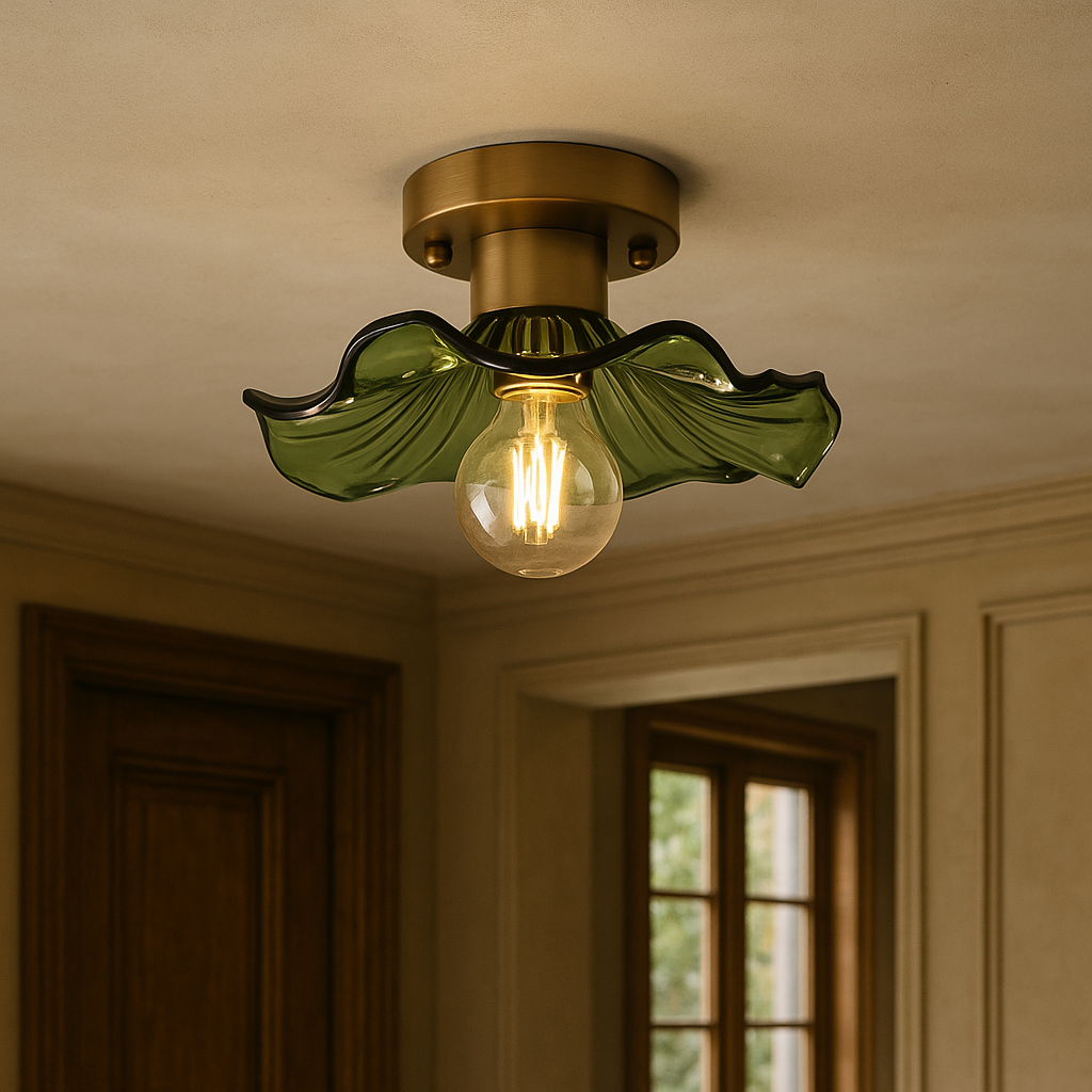 Verdant Glass Bloom Ceiling Light | Ormexis